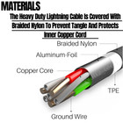 3pack 3 6 10ft 90 Degree Right Angle Usb Cable For Iphone 14 12 Charger Cord Lot