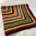 Vintage Handmade Granny Square Afghan Crochet Lap Throw Blanket Colorful