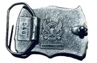 Great American Buckle Co Skull Flag Vtg 1981 Belt Buckle Serial  548 Usa  bbb1 