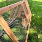 Rabbit Hutch  Small Chicken Coop Outdoor A-frame Quail Cage W  2 Door   Run