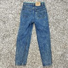 Vintage Levi   s 512 Slim Youth Jeans Size 12     Made In Usa White Tab Teal Stripe