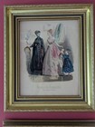 Two  2  Antique Vintage French Fashion Plates Journal Des Desmoiselles Framed