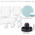 12pcs set 7 Acrylic Blocks Clear Stamp Block With Grid With 1 Pressing Stampi   