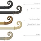 1  Diameter Adjustable Single Drapery Curtain Rod With Horn Finials  28 -120 