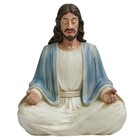Jesus Statue Meditating 6 Inch Blue Hand Painted Tabletop Home Decor Figurine
