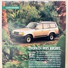 1991 Toyota Land Cruiser Suv Off-road Vintage Print Ad Darwin Was Right Advert