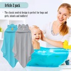 2 Pack Hooded Baby Towel Rayon Made From Bamboo And 8 Washcloths - Lovely Ele   