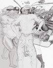Art Work Original Pencil Drawing 11 X 7 Teenage Mutant Ninja Turtles