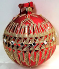 Waterford Holiday Heirlooms Lismore Diamond 4  Red Ball Ornament  40000947
