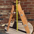 Vtg Wood 2 step Ladder 22  Folding Step Stool Rustic Farmhouse Plant Stand 6  Lb