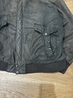 Roundtree   Yorke Men s Black Leather Bomber Jacket Full Zip Lined Size L