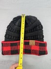 C c Exclusive Beanie Tail Ponytail Messy Bun Solid Ribbed Knit Beanie Hat Cap