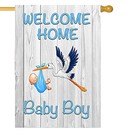 Welcome Home Baby Boy Garden Flag Baby Shower Birth Announcement Family Party 
