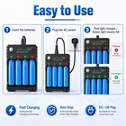 4 Slot 18650 Li-ion Battery Charger 3 7v 4 2v Eu us Plug Ac 110-220v For 18500