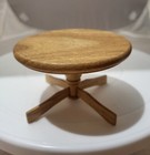 Vtg Wood Miniature Dollhouse Round Table