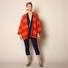 Vtg 80s Usa Isaac Mizrahi Boxy Striped Wool Knit Zip Front Volume Cardigan Jacke