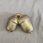 Vtg Chestnut Chocolate Mold Figural Hinged  Nut- Metal Brass  Japan