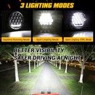 Auxbeam 7  Round Led Work Lights Bar Pods Spot Driving Fog Lamp For Jeep Offroad