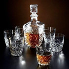 760ml 26 Oz Crystal-cut Glass Wine Decanter  Glass Liquor Bottle With Light-refl