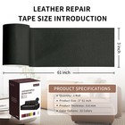 Leather Repair Patch Tape  Black 3 X 61 Inches Self 3 X 61 Inches 