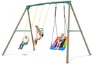 Hapfan 9 5ft Backyard Outdoor Swing Sets W 3 Swing And Heavy Duty Metal Frame