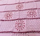 Handmade Crocheted Afghan Throw Blanket Floral Pink Red White 52    X 37   