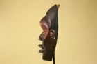 African Tribal Dan Wood Mask Red Black Ritual Vintage Ceremonial Art-g6253