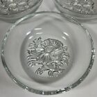 Vintage Clear Glass Embossed Floral rose Bottom Dessert fruit berry Bowls 
