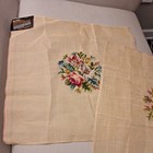 Lot Of 2 Bucilla Needlepoint Floral Tapestry Beautiful  Unframed Vintage Look