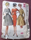 Vtg 1960s Mccall 6566  Slim Full Skirt Fitted Dress Sewing Pattern 34 Bust