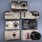 Lot Of 9 Digital Cameras For Parts repair - Sony Canon Olympus Pentax Samsung