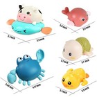 Wind-up Animal Bath Toy Set Small Turtle Dolphin Crab Duck Cow For Pool Bathtub