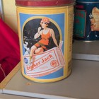 Cracker Jack Limited Edition Candy   Nuts Advertising Tin Canister W  Lid