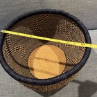 Handwoven African Woven Basket   Bowl  Very Good Condition Navy And Tan