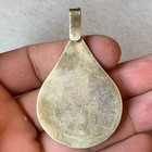 Ancient Roman Or Viking Bronze Engraved Silver Pendant Amulet Artifact