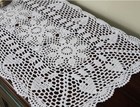 15 x27  White Vintage Hand Crochet Lace Doily Table Runner Dresser Scarf Flower