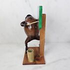 Taxidermy Mexican Folk Art Frog Toad Pen Holder Pointing At Board