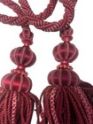 French Antique Victorian Burgundy Passementerie Tiebacks Tassels   Large 1880   s