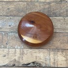 Hand Turned Round Wooden Stone Bowl Lidded Container 3 7  Engraved