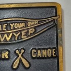 Vintage Sawyer Canoe Brass Belt Buckle 70s 80s