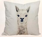 18 x18  Llama Pillow Cushion Cover Case Canvas Off White