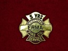 Vintage Fireman Firemen Pin 5 Yrs Service Volunteer Erma Fire Co