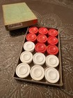 Crisloid Vintage  505 Grooved Backgammon Checkers - 15 Red And 15 White 1 25    