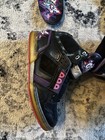 Osiris Nyc 83 Risk graffiti Black Purple  Skateboard Shoes Mens Size 9 No Laces