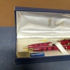 Bill Blass Manhattan Red gold Pen And Mechanical Pencil Set New In Box
