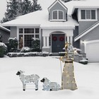 41   18    12  Fabric Glitter Shepherd   Sheep  Warm cool White Led Lights  Plug