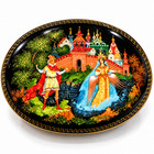 Vintage 1989 Russian Porcelain Lacquer Box Tale Of Tsar Saltan Palekh Ussr
