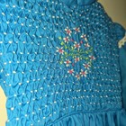Vintage Polly Flinders Hand Smocked Bright Blue Dress Size 5 Style 44077