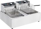 Dual Tank Commercial Electric Deep Fryer 2x 6l Stainless Steel Countertop Fryer