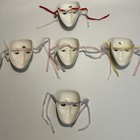 Mini Porcelain Face Masks Venetian Masquerade Wall Decor 4 In Vintage Lot Of 4